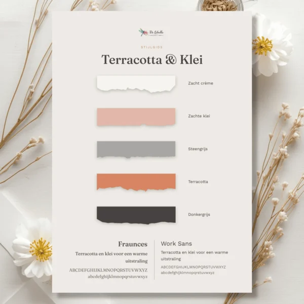 Cover van stijlgids Terracotta & Klei met een warm palet in zachte klei, terracotta en donkergrijs